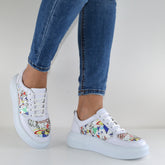 Pantofi Casual Dama din piele Naturala,Marti,multicolorii
